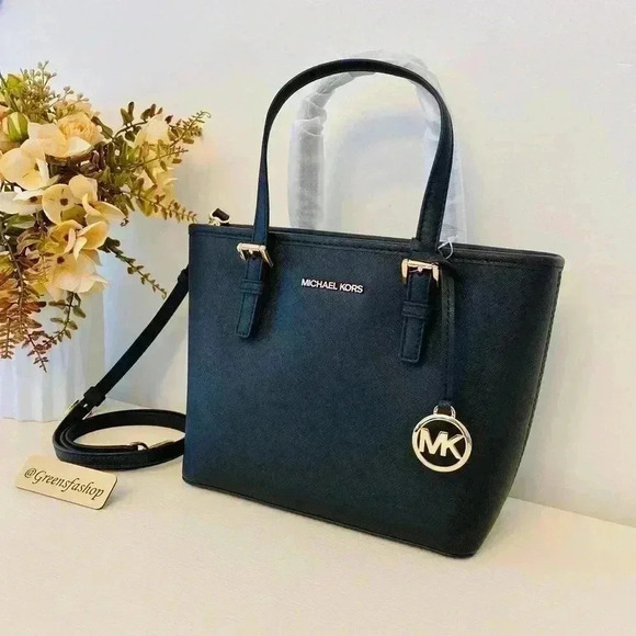 Michael Kors XS Jet Set Travel Carryall Top Zip Tote Black - Picture 2 of 11